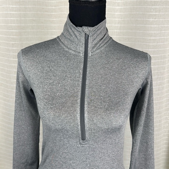Nike Pro Dri-fit Hyperwarm 1/2 Zip Pullover Top Gray Long Sleeve Thumb, XSmall - Picture 6 of 15